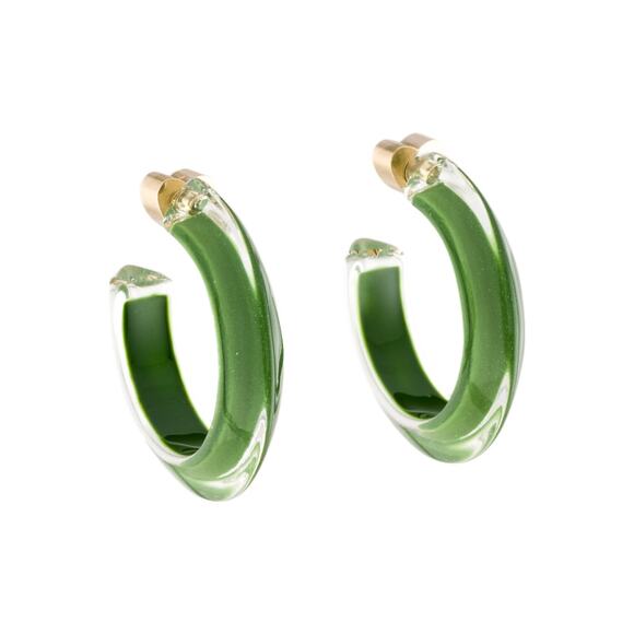 Alison Lou Small Jelly Hoop Earrings - One Size - Green - Picture 2 of 5